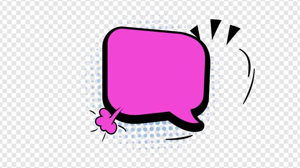 Pink Comic Burst Bubble Call Out Text Popup Animation alt