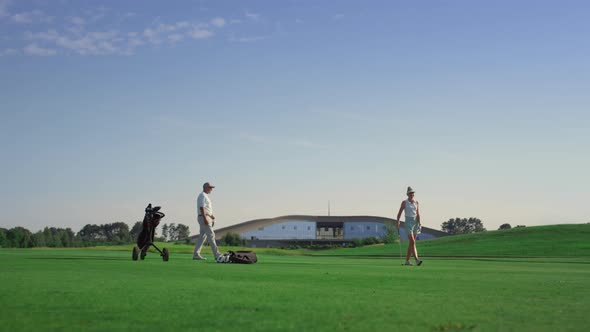 Professionals Golf Group Play Sport Game on Field