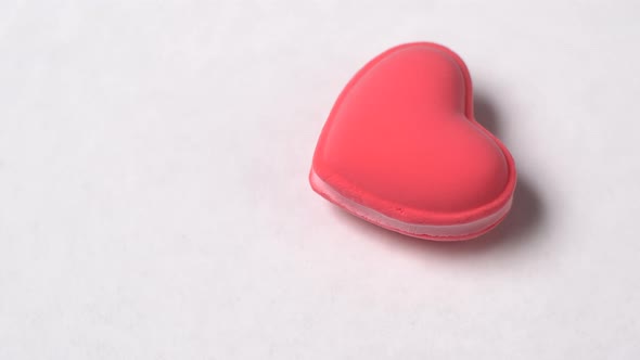 Heart Shaped Macaroon Cake Rotate on White Background