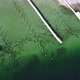 Top down view of snow covered docks in a partly frozen lake. - VideoHive Item for Sale
