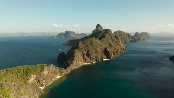 Seascape with Tropical Islands El Nido, Palawan, Philippines