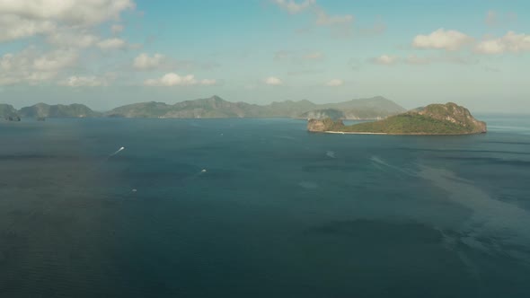 Seascape with Tropical Islands El Nido Palawan Philippines