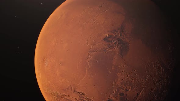 Close-up View of Mars from Space Footage Wallpaper Background
