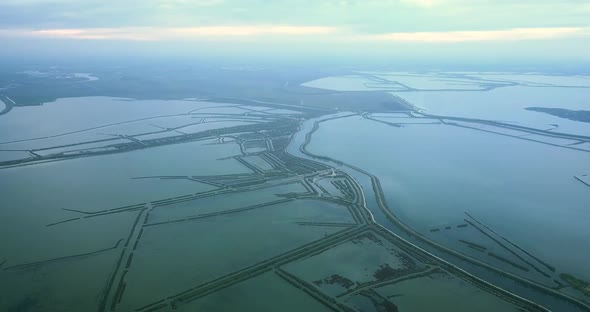 Antiflooding Dam System in Picturesque Venetian Lagoon