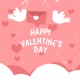 Happy Valentines Day Flying Birds and Moving Hearts - VideoHive Item for Sale