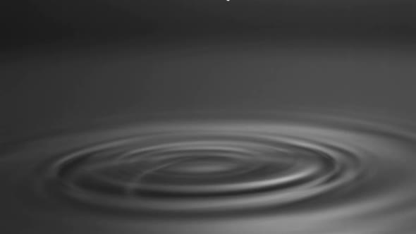 Slow-motion water drop making ripple shooting with high speed camera, phantom gold.