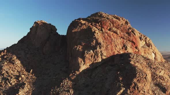 Massive Granite Peak Of Spitzkoppe In Namibia, Africa. Aerial Closeup