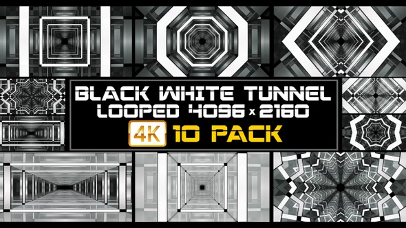 Black White Tunnel Background VJ Pack