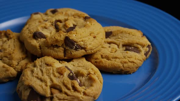 Cinematic, Rotating Shot of Cookies on a Plate