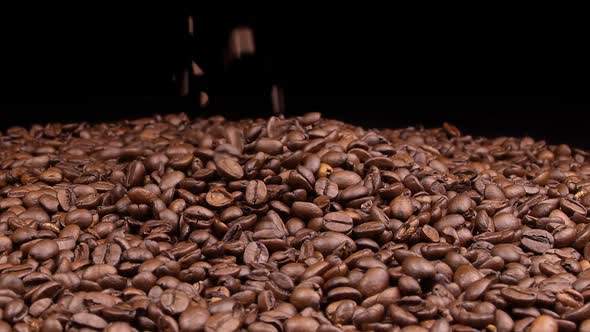 Roasted Coffee Beans Falling