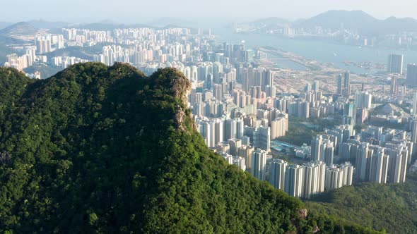 Hong Kong lion rock mountain