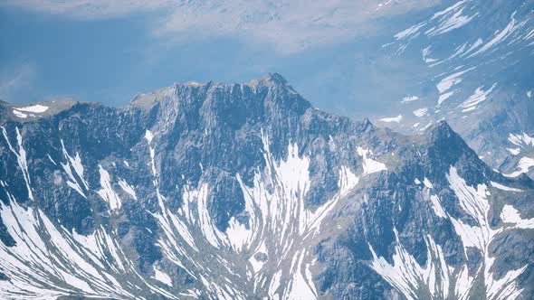 Aerial View Landscape of Mountais with Snow Covered