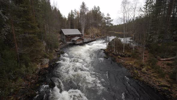 A cabin by the river in lalpand finland