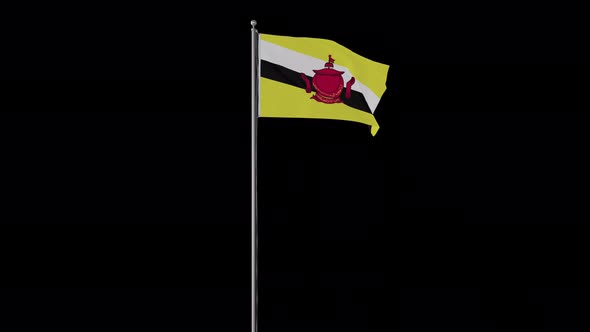 Brunei Flag Pole Loops With Alpha