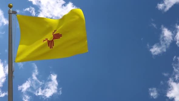 New Mexico State Flag (Usa) On Flagpole