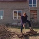Man Cutting An Old Log Slow Motion - VideoHive Item for Sale
