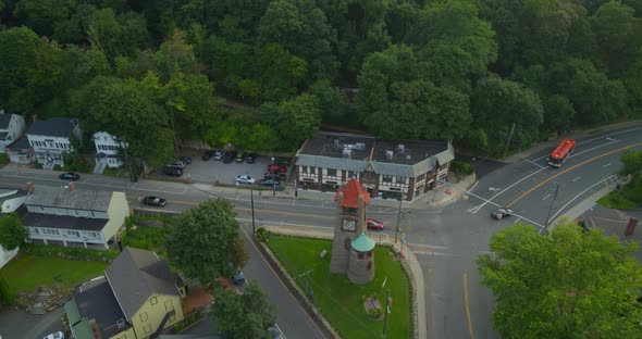 Aerial View of Roslyn Long Island Historic Clock Tower