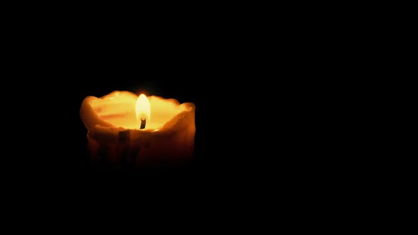 Candle In Dark Room