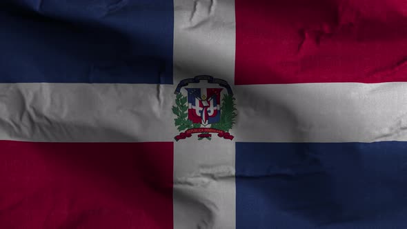 Dominican Republic Flag Textured Waving Background 4K