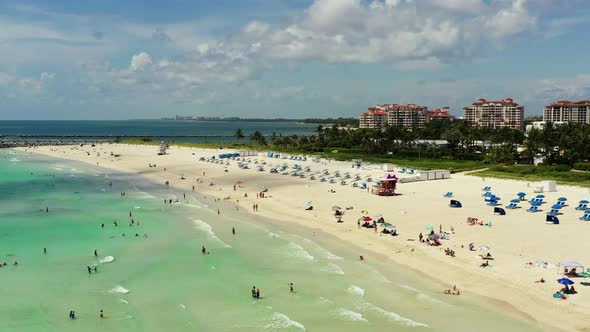 Tourist Crowds On Miami Beach During Coronavirus Covid 19 Pandemic Reopening 