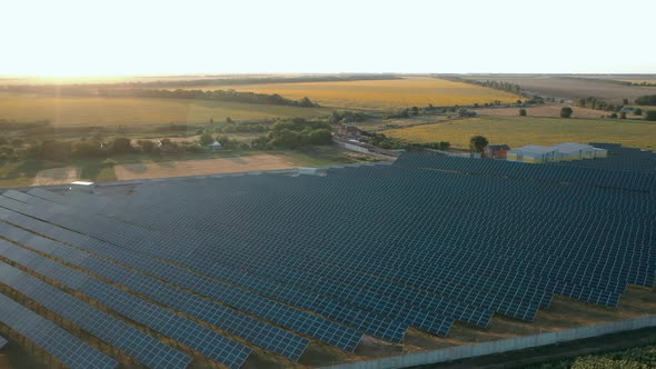 Top View of a Solar Power Station Renewable Energy Solar Panels