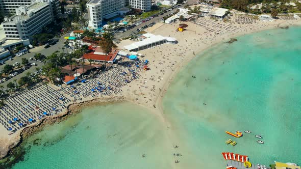 Aerial View of Beautiful Beach of Mediterranean