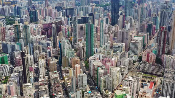 Aerial view of Hong Kong city