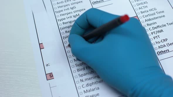 Yellow Fever Doctor Checking Disease in Lab Blank Showing Blood Sample in Tube