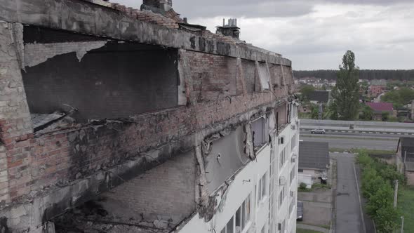 Ukraine  Building Destroyed By the War in Stoyanka Bucha District