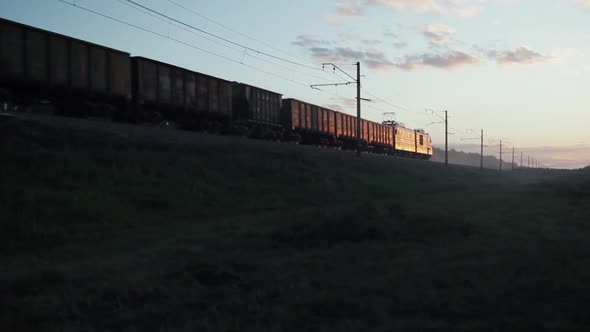 Train Rides on the Railway in the Sunset TransSiberian Railway