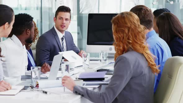 Businesspeople in meeting at conference room