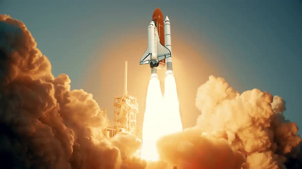 Space Shuttle Launching in Slow Motion alt