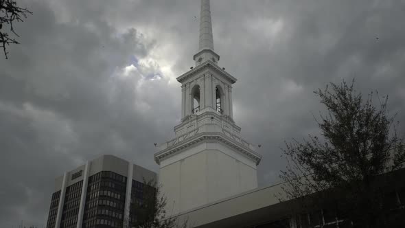 Tilt up of the Orlando Florida Temple spire