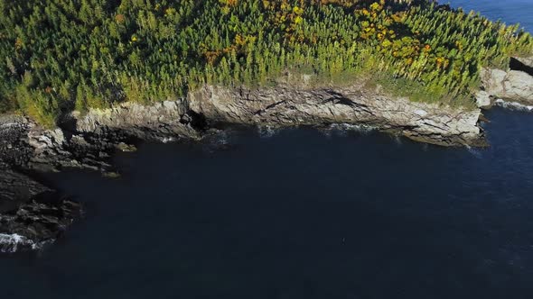 Overhead drone footage of Head Harbour and Campobello Island, New Brunswick