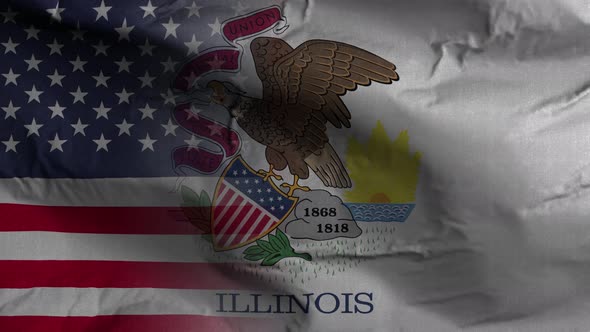 Illinois State Usa Mixed Flag 4K