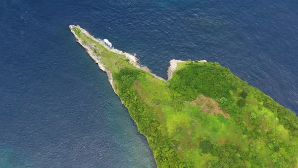 Coast with Rocks as A Background from Top View