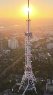 TV Tower in the Morning at Dawn in Kyiv Ukraine