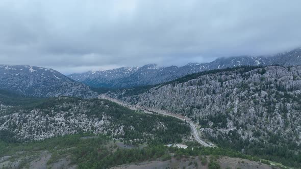 Mountain landscape high in the mountains aerial view 4 K