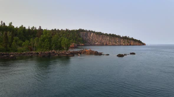 Tettegouche State Park aerial view in Lake Superior North Shore area, visit and explore mn, nature w