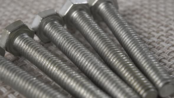 Chrome plated metal bolts with metric threads