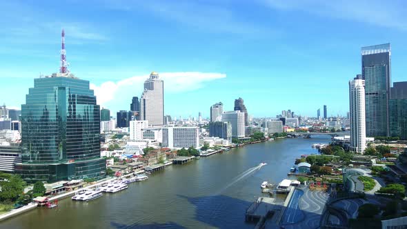 Beautiful building architecture around Bangkok city in Thailand