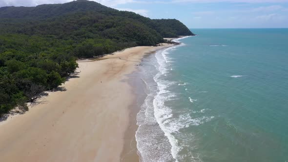 Cow Bay in Daintree Rainforest aerial of beach and ocean, Queensland, Australia