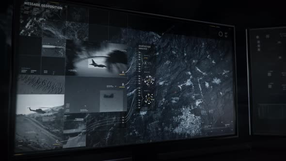 Futuristic Military Technology Locating Position Coordinates Of Enemy Air Base alt