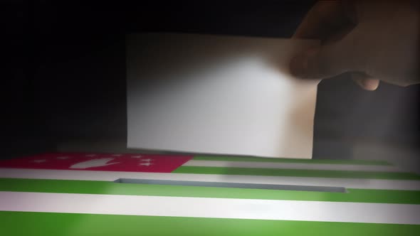 Digital Composite Hand Voting To National Flag OF Abhkazia  alt
