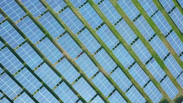 Series Of Solar Panels Taken From Above