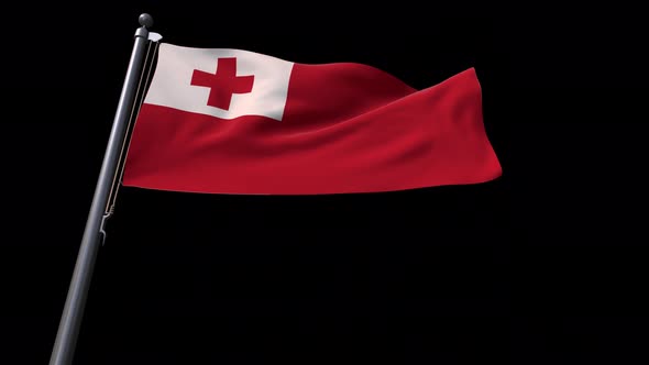 Tonga Flag With Alpha Channel  4K