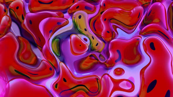 Red Pink Color Oil Liquid Animated Background