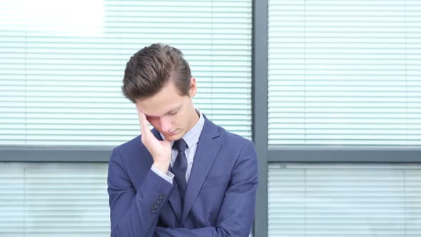 Tired Frustrated  Young Businessman, Outdoor