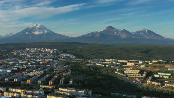 PetropavlovskKamchatsky City at Sunset