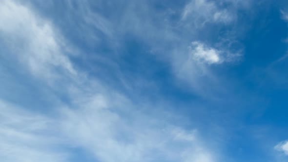 Clouds Are Moving in the Blue Sky. TimeLapse